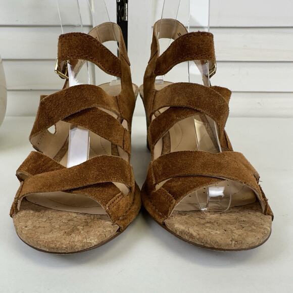 Clarks Cushion Plus Brown Spiced Ava Strappy Sandals Block Heel Shoe Size 7 M - Picture 4 of 9